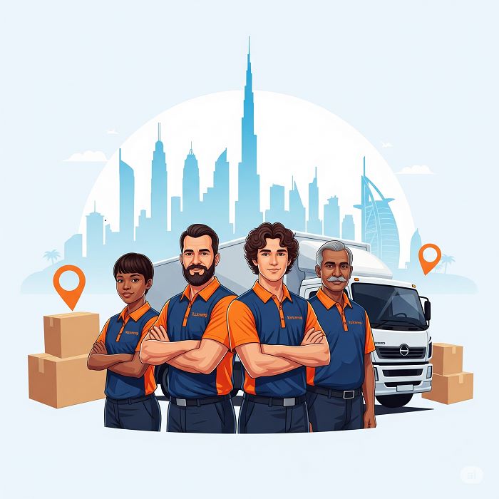 movers in dubai illustration